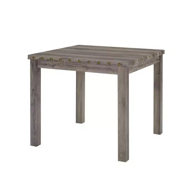 Table de salle à manger en bois massif de style campagnard, hauteur comptoir, 4 pieds