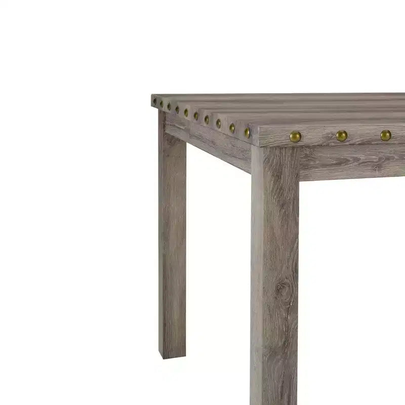 Table de salle à manger en bois massif de style campagnard, hauteur comptoir, 4 pieds