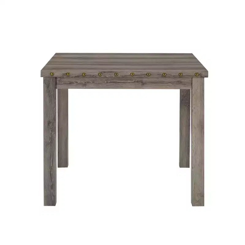 Table de salle à manger en bois massif de style campagnard, hauteur comptoir, 4 pieds
