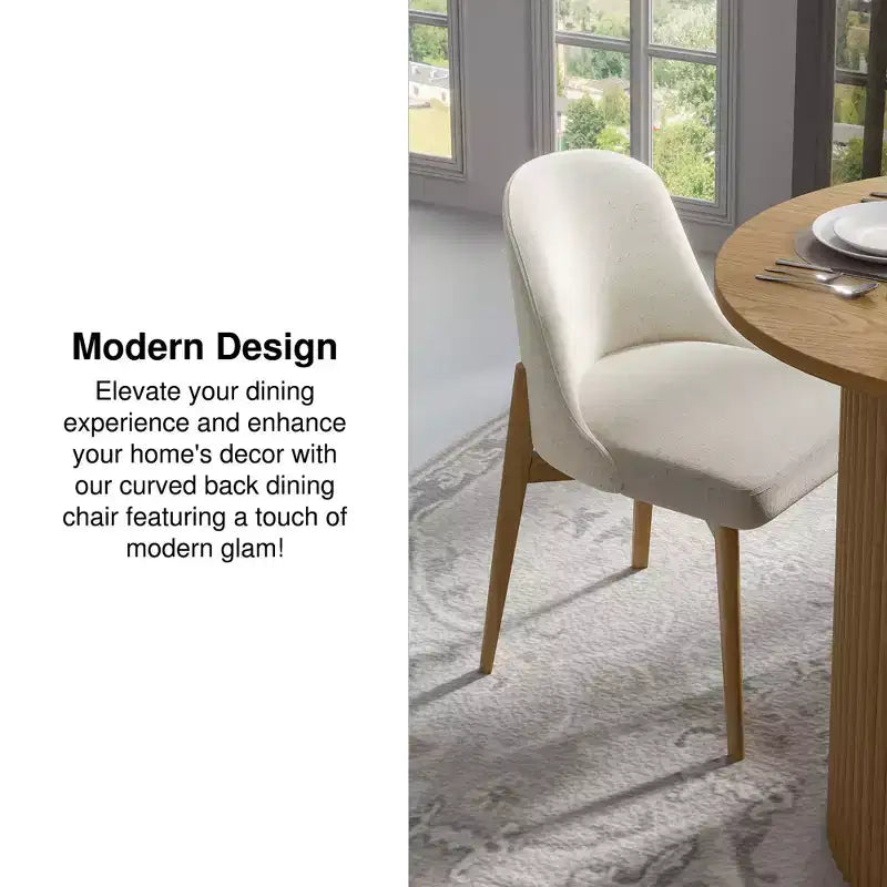 Chaises de salle à manger capitonnées en lin blanc - Lot de 2