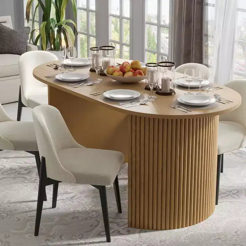 Chaises de salle à manger capitonnées en lin blanc - Lot de 2