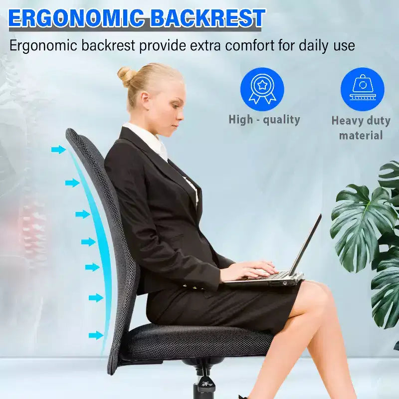 Chaise de bureau en maille Fauteuil de bureau pivotant à roulettes avec soutien lombaire