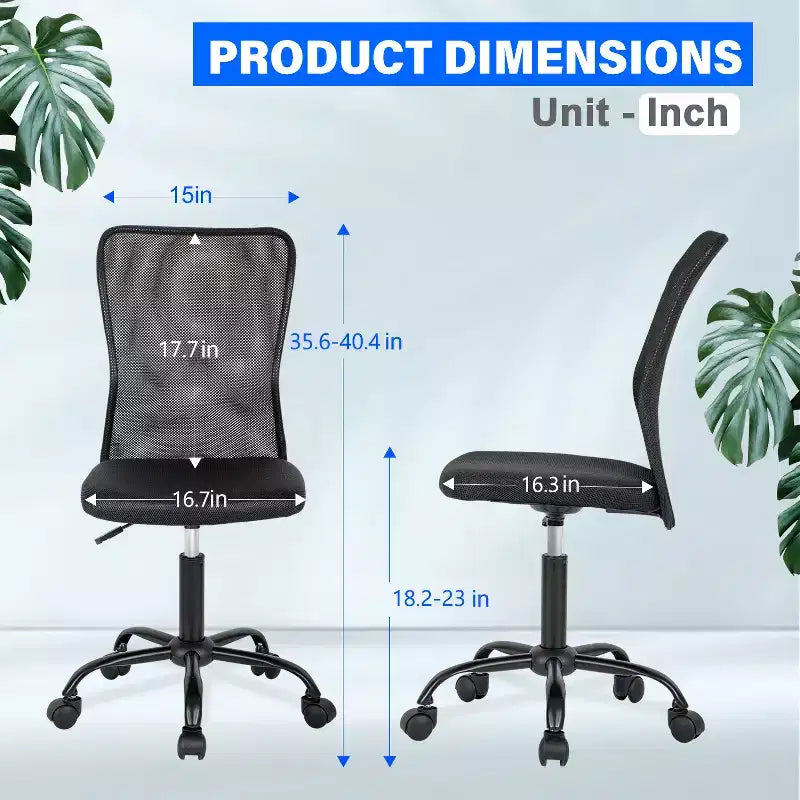 Chaise de bureau en maille Fauteuil de bureau pivotant à roulettes avec soutien lombaire