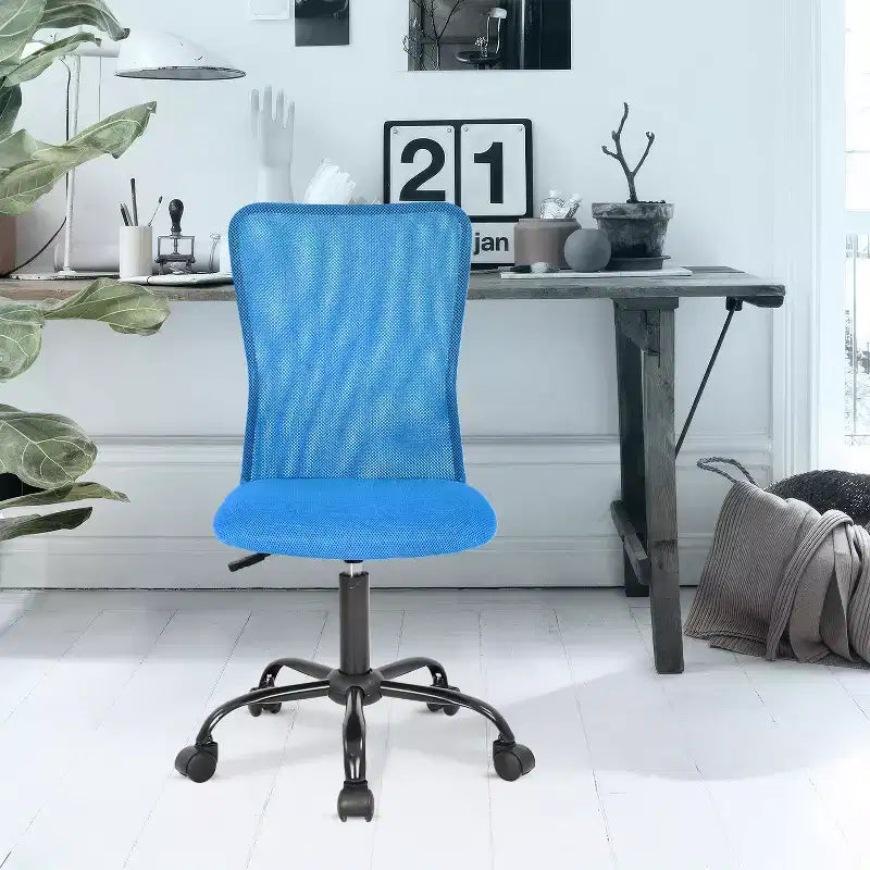Chaise de bureau en maille Fauteuil de bureau pivotant à roulettes avec soutien lombaire