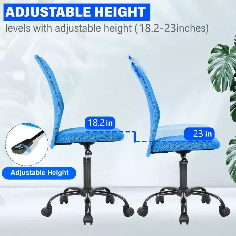 Chaise de bureau en maille Fauteuil de bureau pivotant à roulettes avec soutien lombaire
