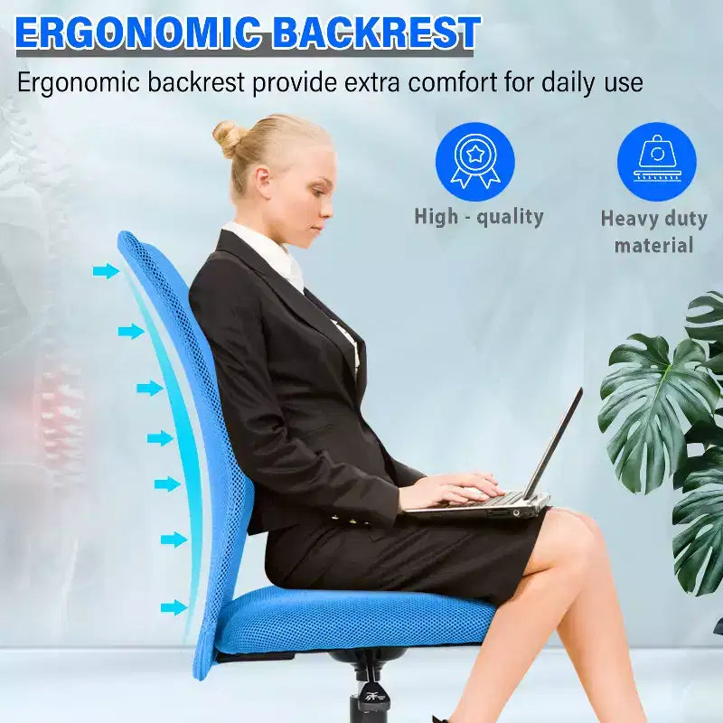 Chaise de bureau en maille Fauteuil de bureau pivotant à roulettes avec soutien lombaire