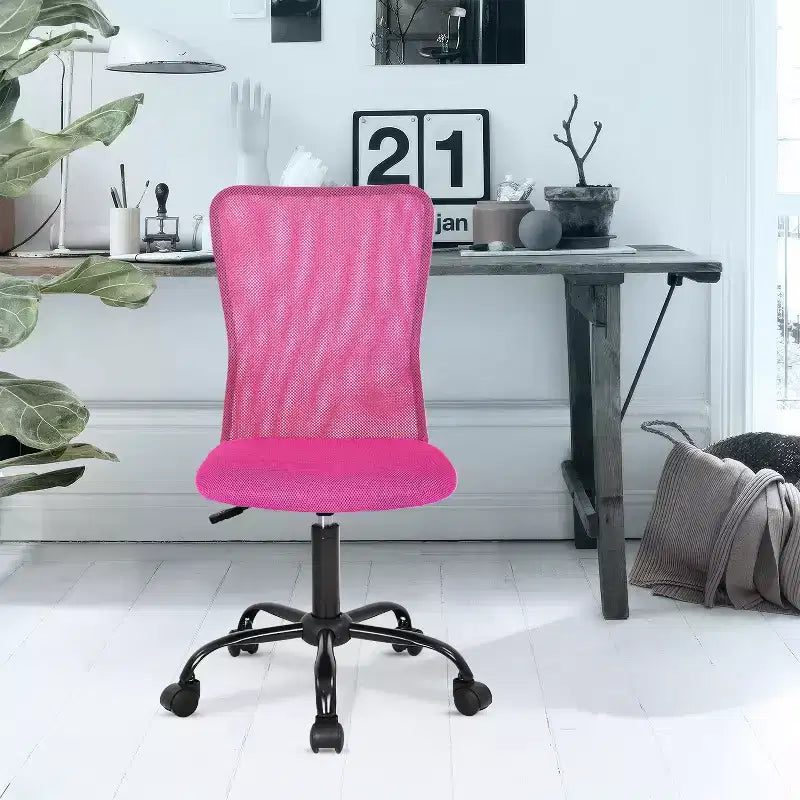 Chaise de bureau en maille Fauteuil de bureau pivotant à roulettes avec soutien lombaire