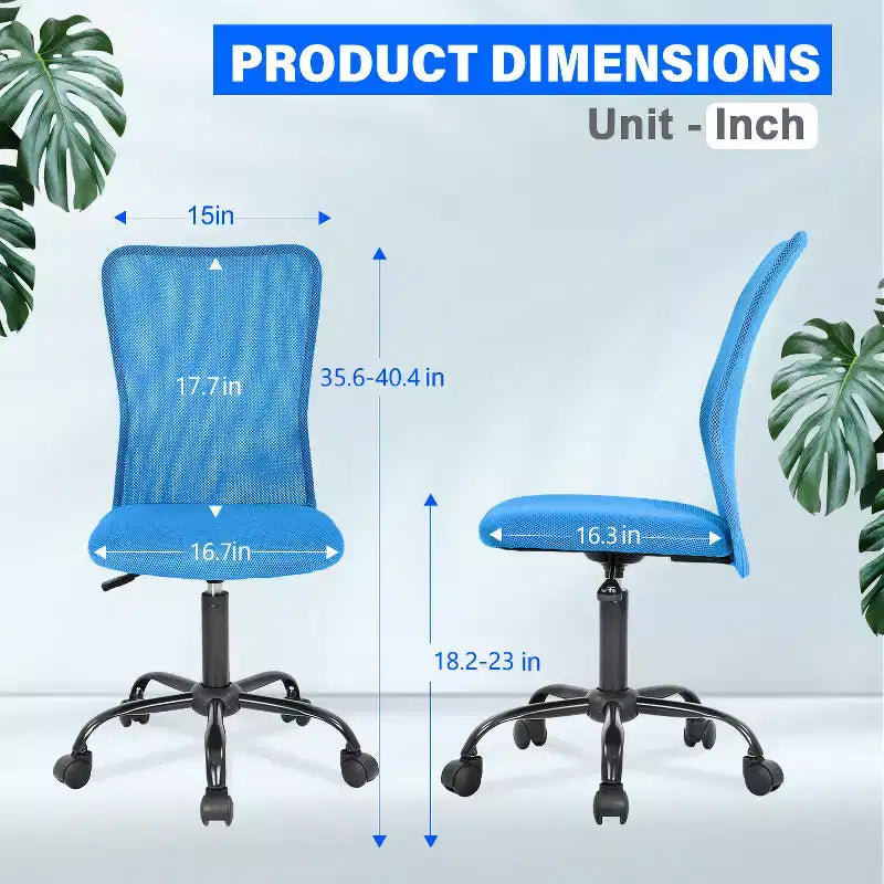 Chaise de bureau en maille Fauteuil de bureau pivotant à roulettes avec soutien lombaire