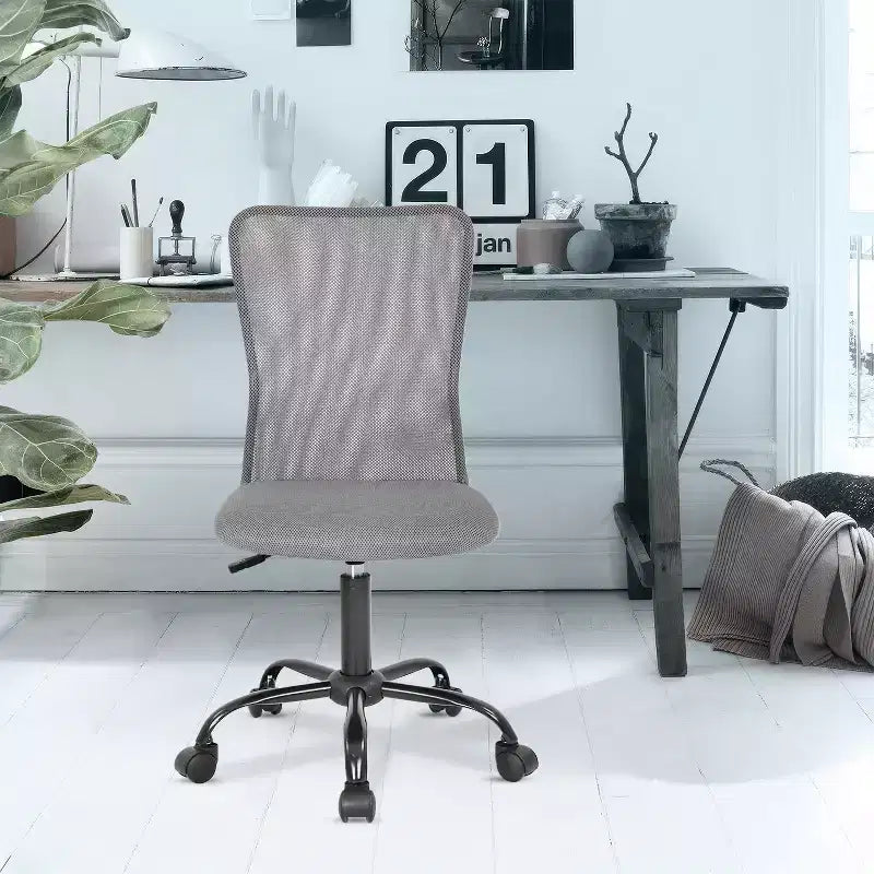 Chaise de bureau en maille Fauteuil de bureau pivotant à roulettes avec soutien lombaire