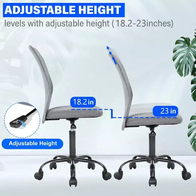 Chaise de bureau en maille Fauteuil de bureau pivotant à roulettes avec soutien lombaire