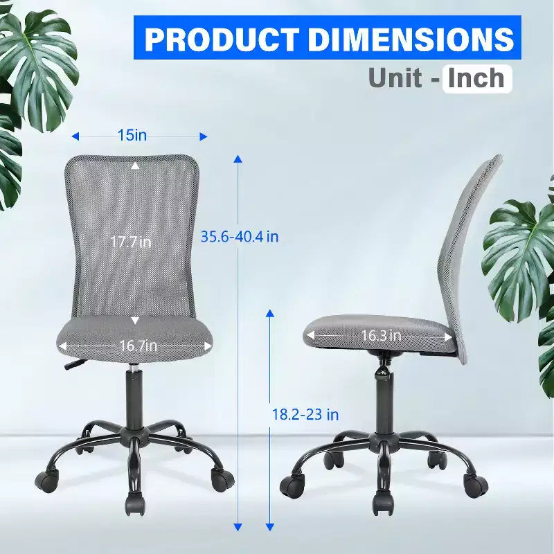 Chaise de bureau en maille Fauteuil de bureau pivotant à roulettes avec soutien lombaire