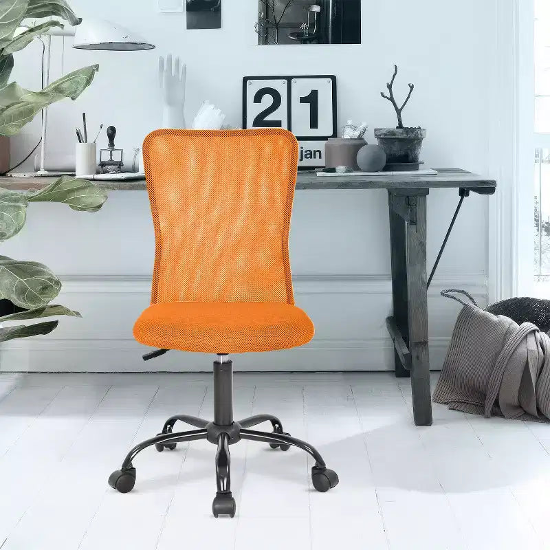 Chaise de bureau en maille Fauteuil de bureau pivotant à roulettes avec soutien lombaire