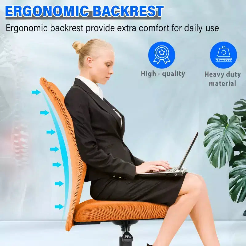 Chaise de bureau en maille Fauteuil de bureau pivotant à roulettes avec soutien lombaire