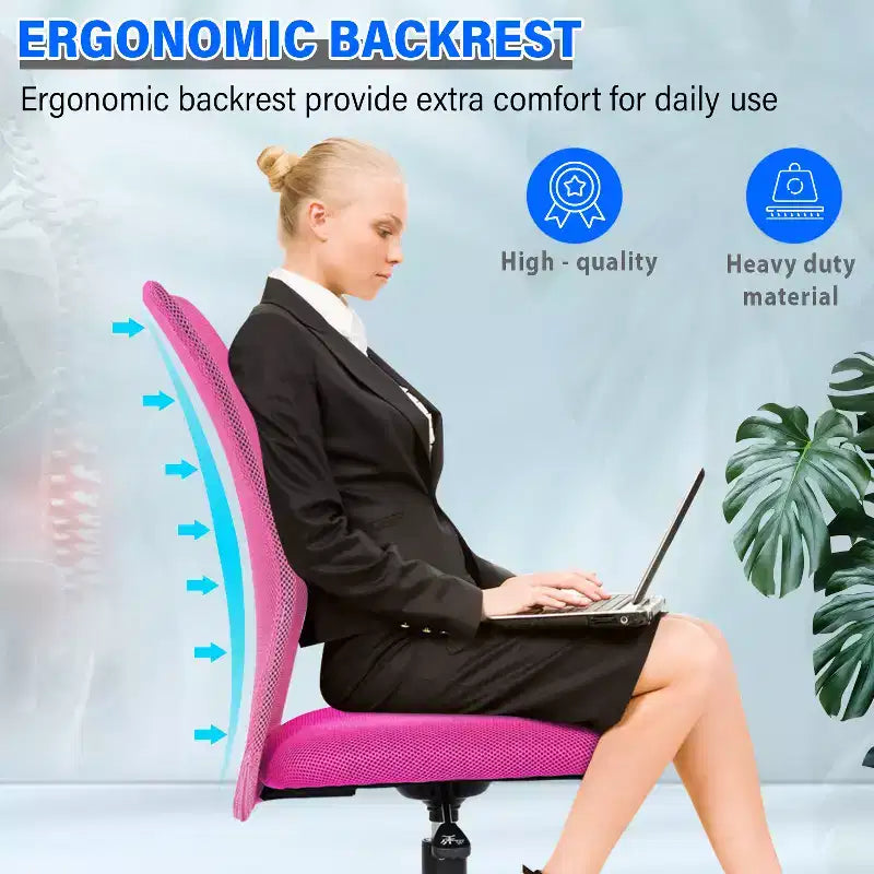 Chaise de bureau en maille Fauteuil de bureau pivotant à roulettes avec soutien lombaire