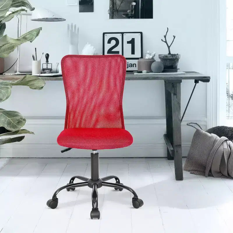 Chaise de bureau en maille Fauteuil de bureau pivotant à roulettes avec soutien lombaire