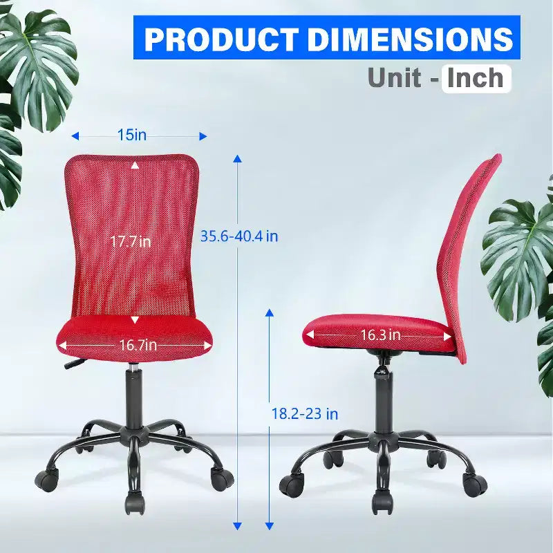 Chaise de bureau en maille Fauteuil de bureau pivotant à roulettes avec soutien lombaire