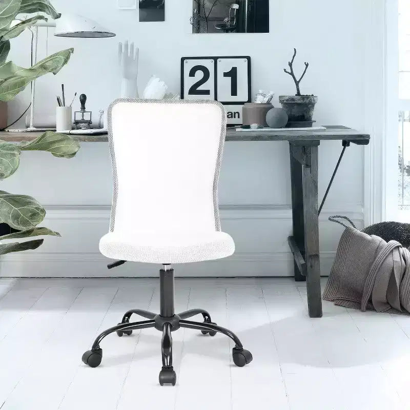 Chaise de bureau en maille Fauteuil de bureau pivotant à roulettes avec soutien lombaire