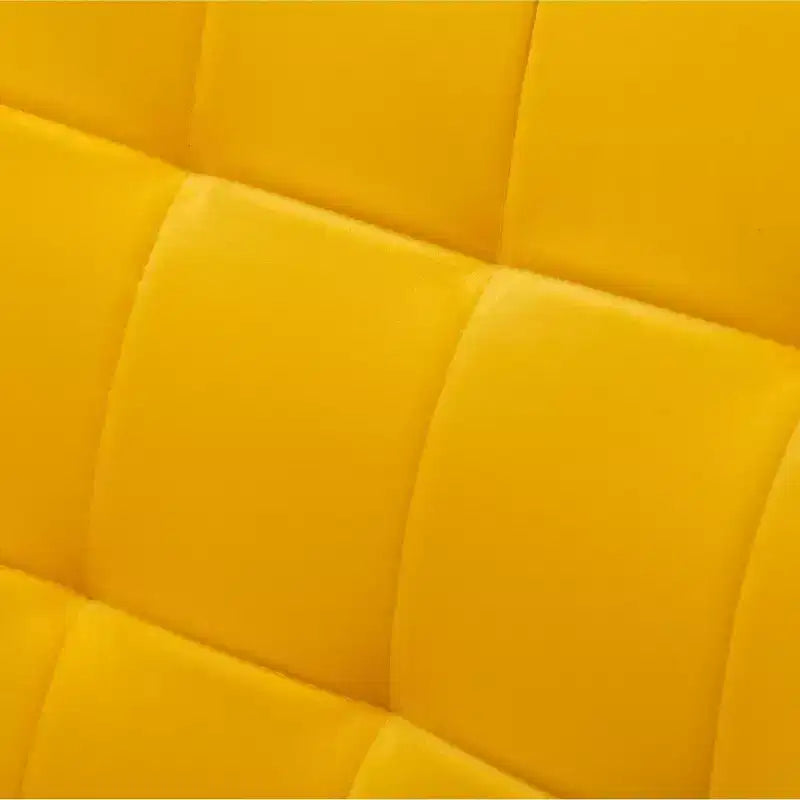 Fauteuil d'appoint capitonné contemporain en velours soyeux avec ottoman, jaune