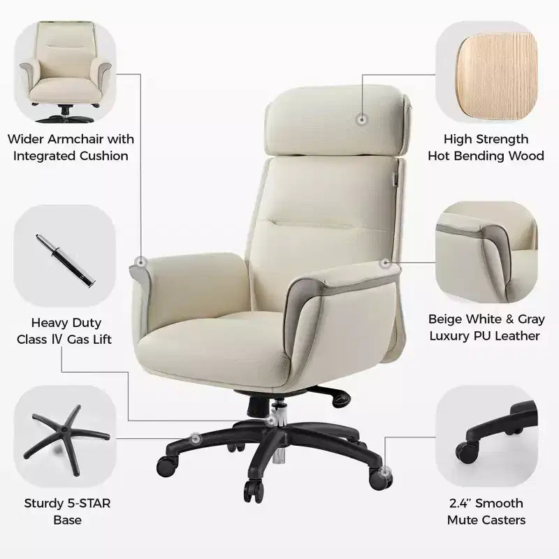 Chaise de bureau de direction en cuir microfibre