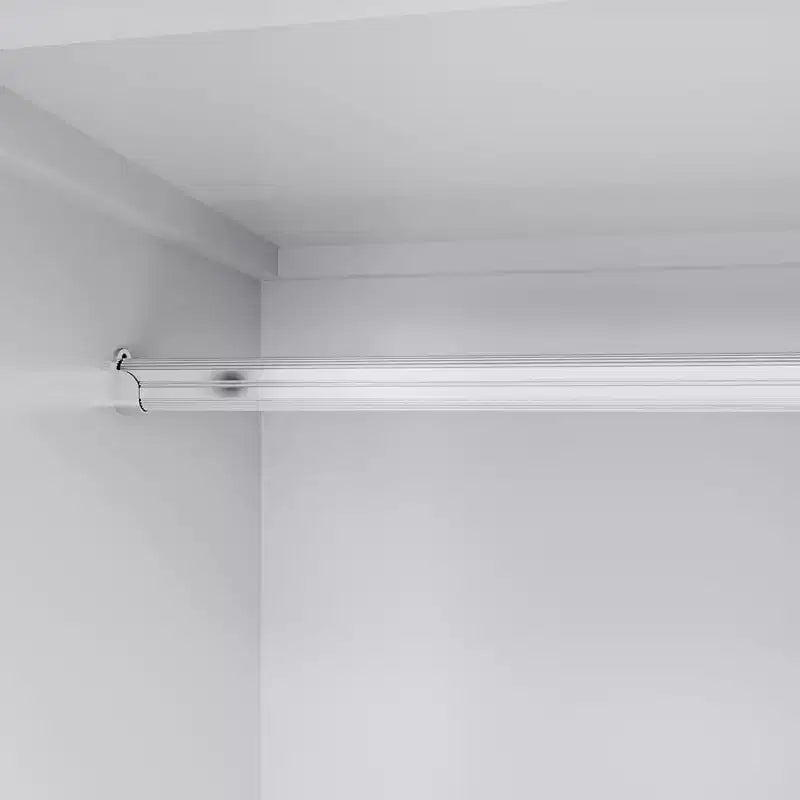 Armoire en bois blanc avec 4 tiroirs et 2 étagères