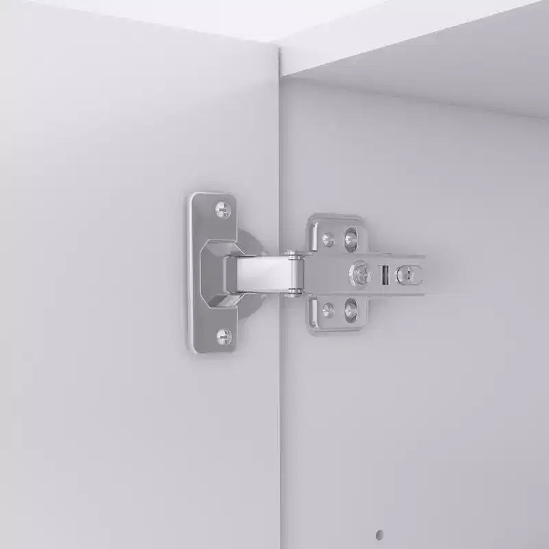 Armoire en bois blanc avec 4 tiroirs et 2 étagères