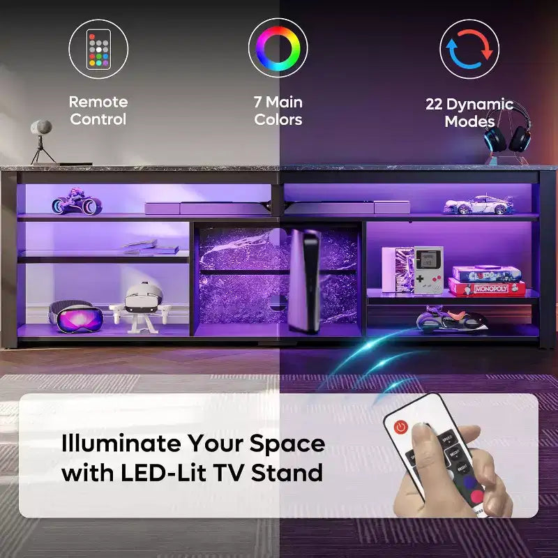 Meuble TV LED pour centre de divertissement de jeux