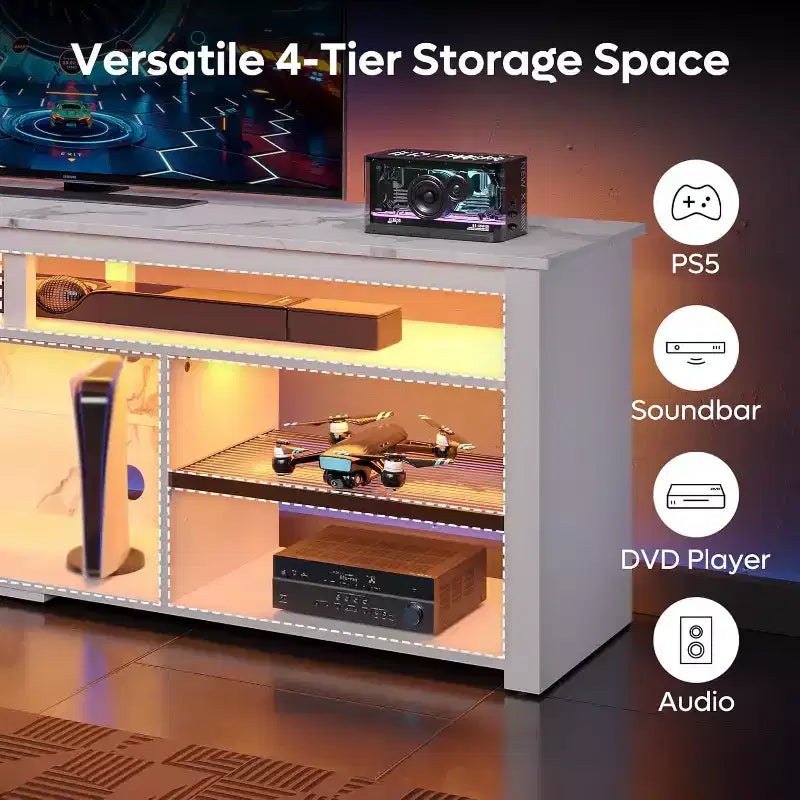 Meuble TV LED pour centre de divertissement de jeux