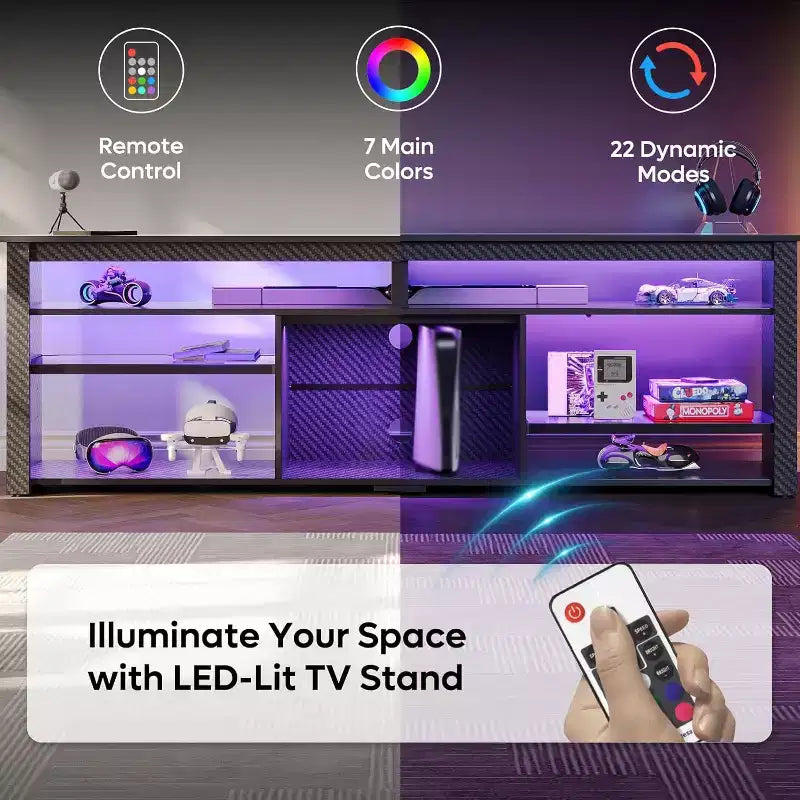 Meuble TV LED pour centre de divertissement de jeux