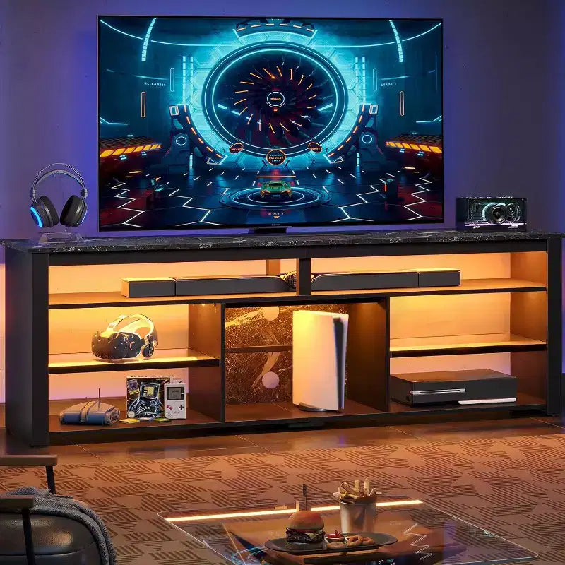 Meuble TV LED pour centre de divertissement de jeux
