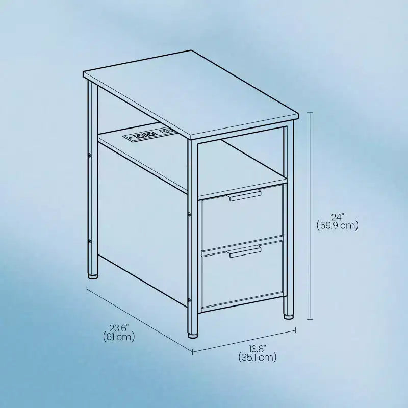 Table de chevet étroite