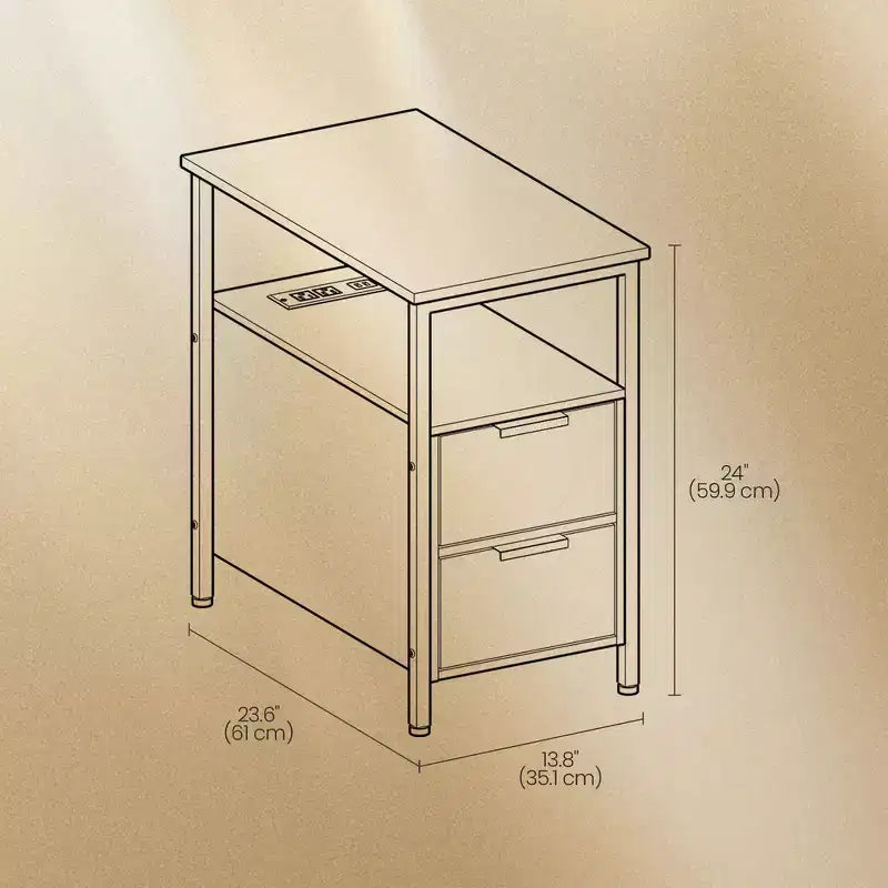 Table de chevet étroite