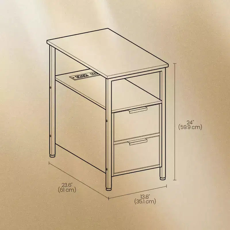 Table de chevet étroite