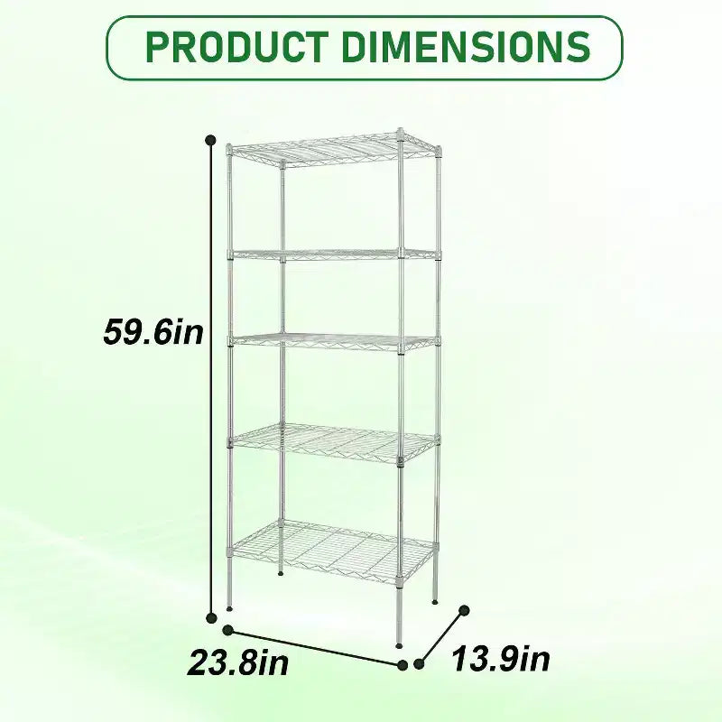 Étagère métallique à 5 niveaux pour rangement robuste et réglable