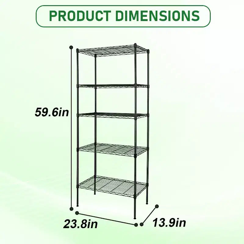 Étagère métallique à 5 niveaux pour rangement robuste et réglable