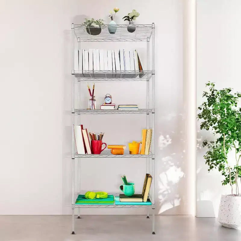 Étagère métallique à 5 niveaux pour rangement robuste et réglable