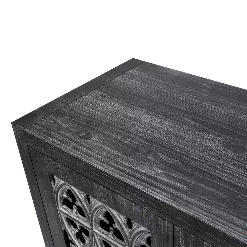 Vaisselier ancien à quatre portes creuses, buffet de rangement de style campagnard américain