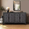59.8W Hollow Four Door Antique Sideboard , American Country Style Buffet Storage Cabinet Suitable for Living Room, Kitchen - ModernLuxe