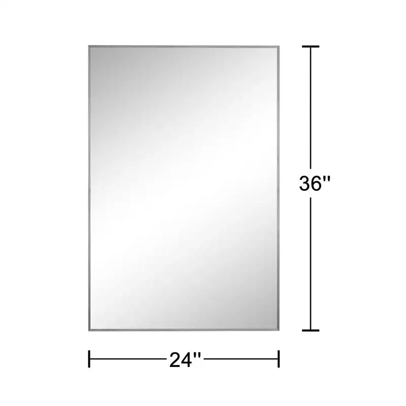 Miroir mural en aluminium à bord fin
