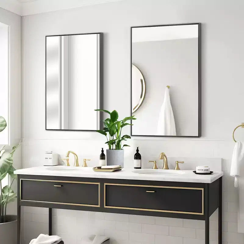 Miroir mural en aluminium à bord fin