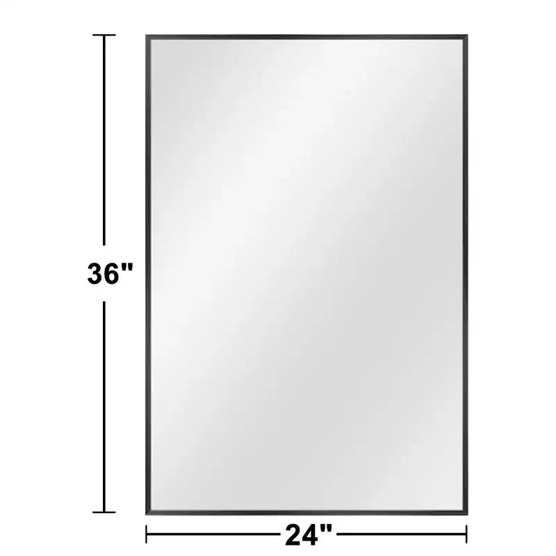 Miroir mural en aluminium à bord fin