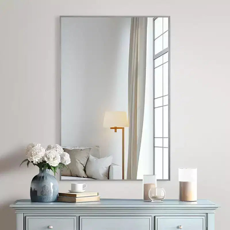 Miroir mural en aluminium à bord fin