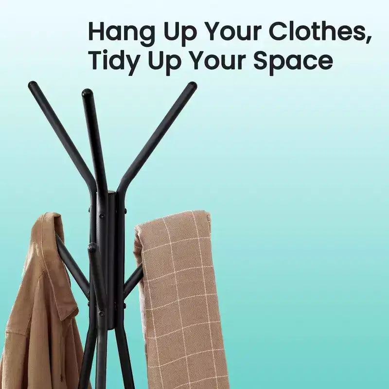 Porte-manteau style industriel avec 2 étagères : Organiseur Robuste et Élégant