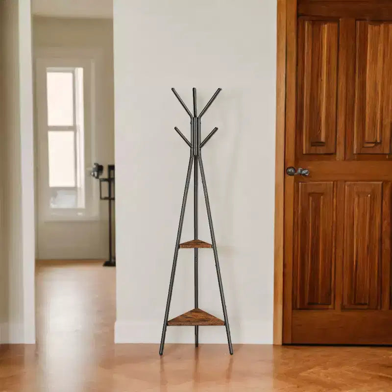 Porte-manteau style industriel avec 2 étagères : Organiseur Robuste et Élégant