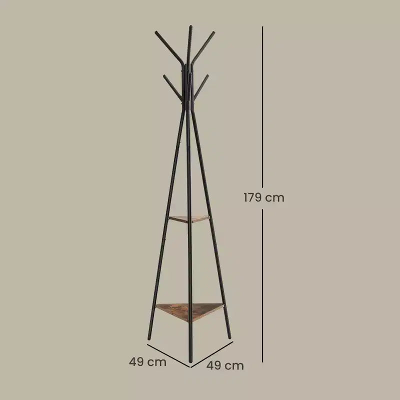 Porte-manteau style industriel avec 2 étagères : Organiseur Robuste et Élégant