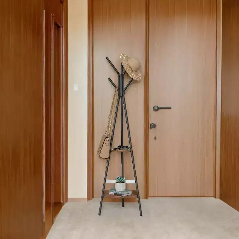 Porte-manteau style industriel avec 2 étagères : Organiseur Robuste et Élégant