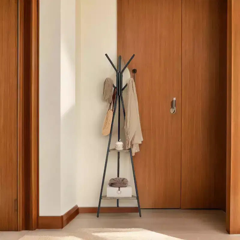 Porte-manteau style industriel avec 2 étagères : Organiseur Robuste et Élégant