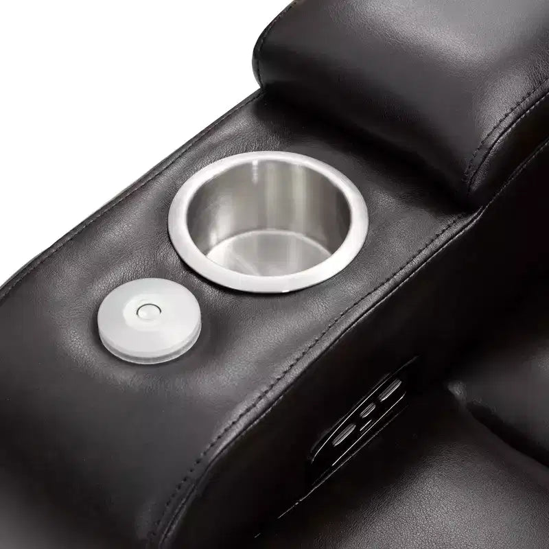 Fauteuil inclinable électrique avec port de chargement USB, 2 porte-gobelets et tablette pivotante à 360°