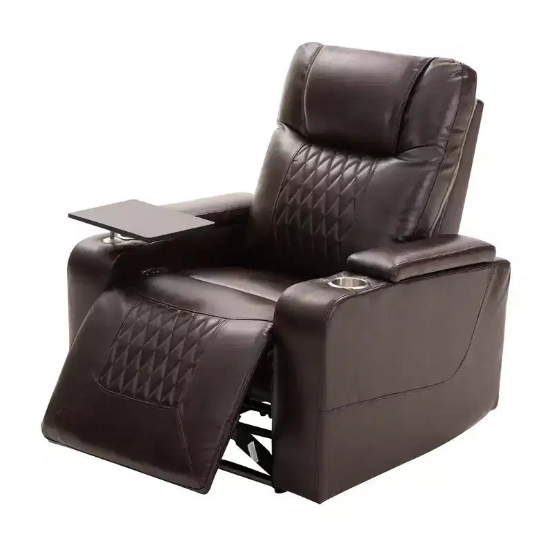 Fauteuil inclinable électrique avec port de chargement USB, 2 porte-gobelets et tablette pivotante à 360°