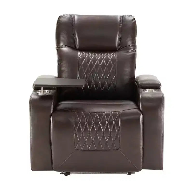 Fauteuil inclinable électrique avec port de chargement USB, 2 porte-gobelets et tablette pivotante à 360°