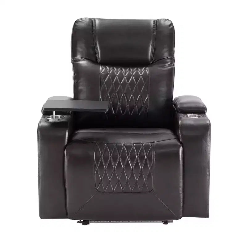 Fauteuil inclinable électrique avec port de chargement USB, 2 porte-gobelets et tablette pivotante à 360°